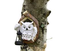 Lampada Solare A Forma Di Gufo,Decorazione Con Figure In Resina - Luci LED Impermeabili Per L'Illuminazione Dei Sentieri | Per Cortile, Prato, Portico, Sentiero, Esterno E Per Festa Della Mamma E Donn