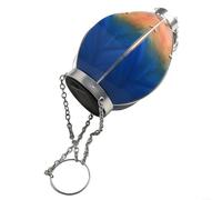 Lampada solare a forma di mongolfiera, impermeabile, in vetro, da appendere, decorazione per esterni, patio, cortile, feste di nozze, blu e giallo