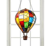 Lampada solare a forma di mongolfiera, lampada da balcone con fiamma tremolante, lanterna decorativa impermeabile per matrimoni, portico, Halloween, compleanno, giardino, patio, vacanze, cortile