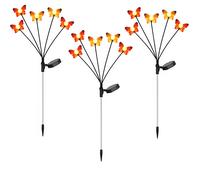 Lampada solare a innesto Luce LED da giardino farfalla balcone picco di terra multicolore, metallo plastica, LED, H 68 cm, set di 3