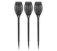 Lampada solare a innesto per esterno Luce a LED a innesto per giardino Decorazione effetto fuoco Picco di terra forato, plastica, DxH 7,5x51 cm, set di 3