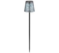 Lampada solare a LED a innesto Lampada solare da giardino per esterni Lampada solare a innesto in metallo, con picchetto IP44, effetto luce, nero argento blu, LED 3000K, DxH 12x70cm