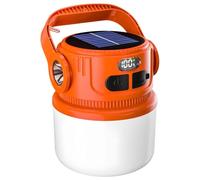 Lampada solare a LED da campeggio, lanterna di emergenza ricaricabile, 6 livelli, ricarica solare e USB, per bancarelle di mercato e campeggio