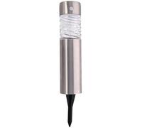 Lampada solare a LED in acciaio inox con picchetto, sensore di movimento, corpo luminoso in vetro, altezza 43 cm, lampada solare da giardino, lampada da giardino