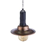 Lampada solare a LED Lampada da balcone Lampada a sospensione Lampada da esterno industriale Lanterna, Metallo scuro Vetro trasparente, DxH 15,5x50 cm