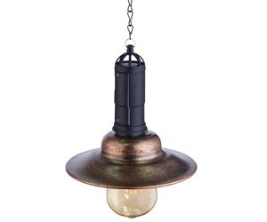 Lampada solare a LED Lampada da balcone Lampada a sospensione Lampada da esterno industriale Lanterna, Metallo scuro Vetro trasparente, DxH 15,5x50 cm