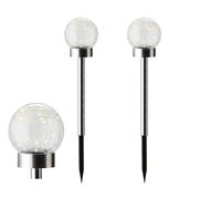 Lampada solare a LED per esterni, 35 cm, in plastica e vetro, set da 2 pezzi, 2 in 1, da inserire o posizionare, lampada da giardino, luce solare e illuminazione da giardino, luce bianca calda