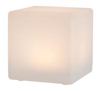Lampada solare a LED per esterni luce solare decorazione giardino terra spike cube bianco, plastica, bianco caldo, LxLxH 20x20x21 cm