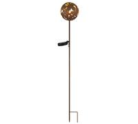 Lampada solare a LED picchetto da terra decorazione giardino foglie d'acero patio lampada a spina, color ruggine, bianco caldo, DxH 12 x 91,5 cm
