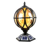 Lampada Solare a palo, a Forma di Globo Vittoriano, per Esterni, con Sfera di Vetro, per Portico, Impermeabile, per Recinzione, a paletto, a energia Solare, a LED, per Esterni, a Colonna, per pae