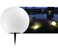 Lampada solare a sfera 25cm - lampada solare con picchetto da terra, cella solare, batteria, IP44 resistente alle intemperie, sensore crepuscolare, 3000k / bianco caldo