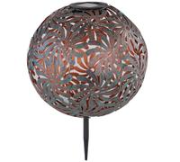 Lampada solare a sfera con picchetto Lampada solare da incasso, oro antico, effetto luce, metallo, LED bianco caldo, PxH 26x37 cm