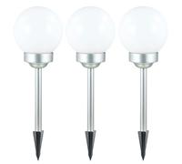 Lampada solare a sfera da giardino, lampada a sfera solare a LED, decorazione da giardino, sfera solare per esterni da 15 cm, con picchetto da terra e supporto per balcone, autonomia di illuminazione