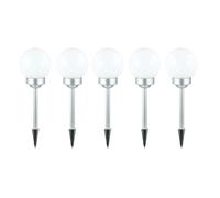 Lampada solare a sfera da giardino, lampada a sfera solare a LED, decorazione da giardino, sfera solare per esterni da 15 cm, con picchetto da terra e supporto per balcone, autonomia di illuminazione