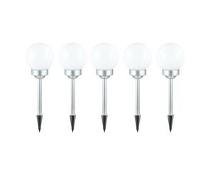 Lampada solare a sfera da giardino, lampada a sfera solare a LED, decorazione da giardino, sfera solare per esterni da 15 cm, con picchetto da terra e supporto per balcone, autonomia di illuminazione