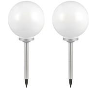 Lampada Solare a Sfera Esterni Bianco Argento LED da Giardino D.30cm 2er Set