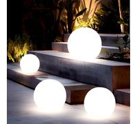 Lampada Solare a Sfera Luce con Picchetto Chiodi Decorazione Giardino LED 4er