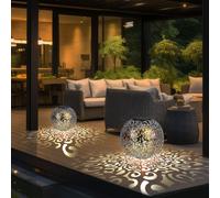 Lampada Solare A Sfera Per Giardino Con Picchetto LED Set Di 2