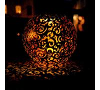 Mappamondo solare a luce solare per esterni globo orientale a innesto color argento, con effetto luce e picchetto a terra, 1x LED 3000 Kelvin, DxH 18,5x54 cm