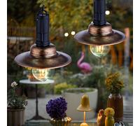 Lampada Solare a Sospensione Esterni da Balcone LED Lanterna Giardino H 50 CM 2x