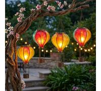 Lampada Solare A Sospensione Heißluftballon 4 Set Luce LED Esterna Fuoco [EEK: Non valutato]