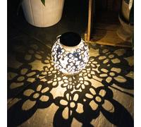 Lampada Solare a Sospensione Luce da Tavolo Giardino Paralume Fiori LED H 14 CM