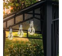 Lampada Solare a Sospensione Terrazza IP44 Batteria Acciaio Chiaro LED 3er Set