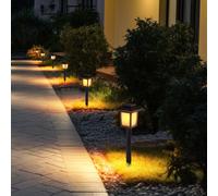 Lampada Solare a Spiedo Esterni da Giardino Lanterna Fiamme Effetto LED 6x