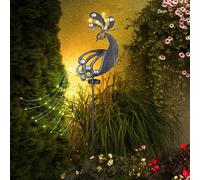 Lampada Solare a Spiedo Luce per Esterni LED Pavone Giardino Chiodi Uccelli