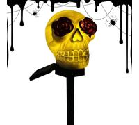 Lampada solare a testa di morte,Luce solare a testa di morte | Luci fantasma da giardino solare di Halloween impermeabili,Luci percorso infestate, decorazioni esterne, intelligenti, per