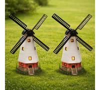 Lampada Solare A Vento Per Esterni, Lampada Da Balcone, Set Di 2 LED Multicolore [EEK: Non valutato]