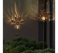 Lampada Solare A Vento Per Giardino Con Picchetto LED Fiore Color Ruggine 2x [EEK: Inaditato]