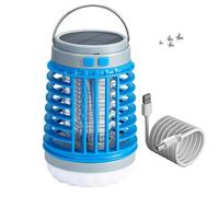 Lampada Solare Antizanzare, Antizanzare Portatile 3 in 1, Doppia Ricarica USB/Solare, Luce Esterna Impermeabile Ipx7, Antizanzare Dimmerabile Senza Fili (1pcs-Blue)