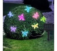 Lampada Solare Catena Luci per Esterni LED Farfalle 10x Cambiacolore Chiodi