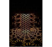 Lampada solare - Colonna GARDEN ID - Oro-Nero Ø15 H30 cm - Luce da 6 a 8 ore - Tasto on/off - Batteria ricaricabile AAA.