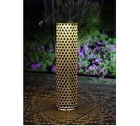 Lampada solare - Colonna GARDEN ID - Oro-Nero - Ø20 H80 cm - Luce da 6 a 8 ore - Pulsante on/off - Batteria LI-ION a lunga durata.