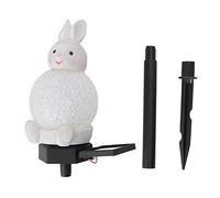 Lampada solare colorata da giardino a forma di coniglio bianco con inserto solare a terra per esterni per Natale, Ringraziamento