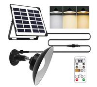 Lampada solare con telecomando, 3 temperature di colore, IP65, impermeabile, a sospensione per terrazze e giardino