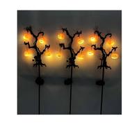 Lampada solare da cortile a forma di zucca di Halloween, 21 x 8 x 78 cm, lanterna decorativa per esterni in ferro e plastica con design realistico dell'albero horror, facile installazione plug-in per