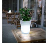 Lampada Solare Da Esterno Con Vaso Per Piante LED Giardino Cortile Set Di 2