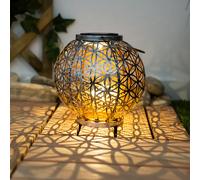 Lampada solare da esterno lampada solare orientale a LED lanterna solare da esterno, effetto luce fiore della vita, 1x LED bianco caldo, DxH 20x29 cm, terrazza giardino