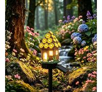 Lampada solare da giardino a forma di fungo da fiaba, statuetta in resina a forma di fungo, impermeabile, lampada decorativa a LED per esterni, statua decorativa per casa, auto, on/off, paesaggio, per