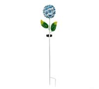 Lampada solare da giardino a forma di ortensia con telaio in ferro e luce LED calda per patio, prato e sentieri (E)