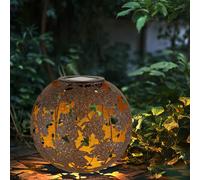 Lampada Solare Da Giardino A Sfera Color Ruggine LED H 52,5 Cm [EEK: Non valutato]
