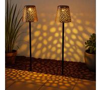 Lampada Solare Da Giardino Con Batteria Effetto Oro LED Set Di 2 [EEK: Inaditato]