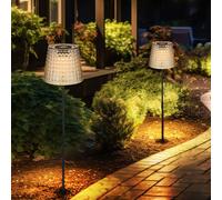 Lampada Solare Da Giardino Con LED A Cristallo Con Picchetto 2 Pezzi