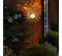 Lampada da esterno a LED, lampada a innesto, lampada da giardino, solare, nera, in metallo, H 81,5 cm