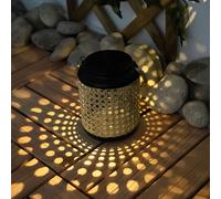 Lampada Solare da Giardino Esterna a Sospensione Bambù Patio LED H 30cm