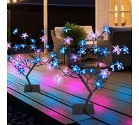 Lampada Solare da Giardino Esterna Cortile Decorazione Fiori Baum Chiodi LED 2er