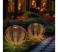 Lampada Solare da Giardino Esterna LED Decorativa Orientale Ruggine 2x